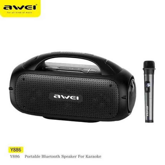 Awei Y886 Portable Outdoor Wireless Speaker 80W with Wireless Mic